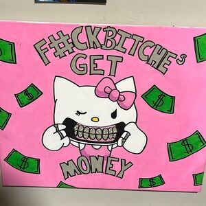 Hand Painted Hello Kitty painting